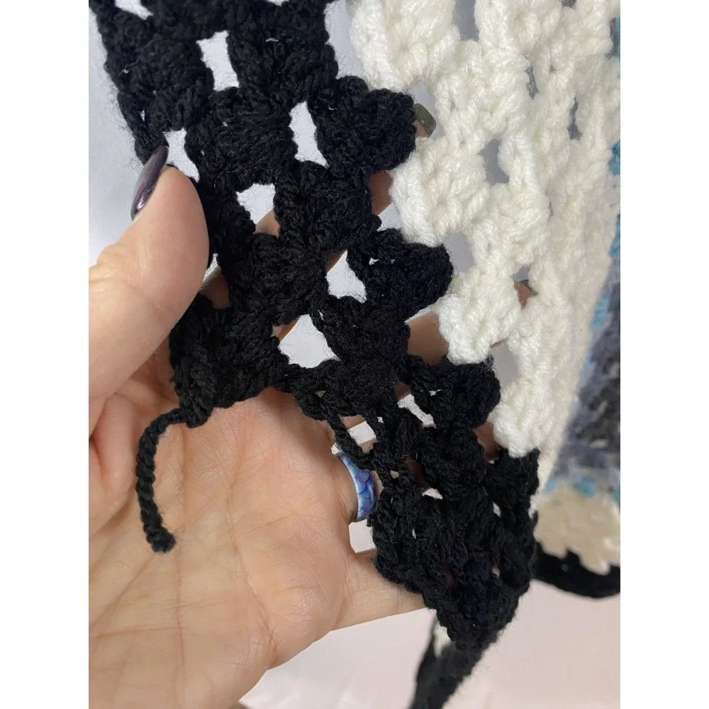 Handmade Teal Blues Granny Square Lap‎ Blanket 55